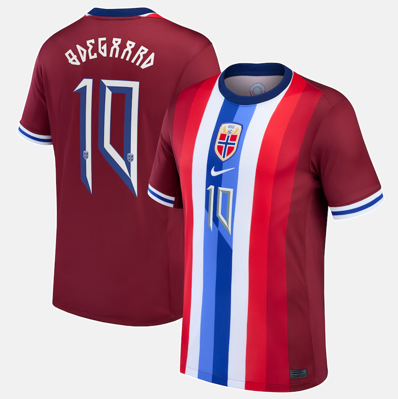#10 テ賄egaard Norway Home Jersey 2024/2025