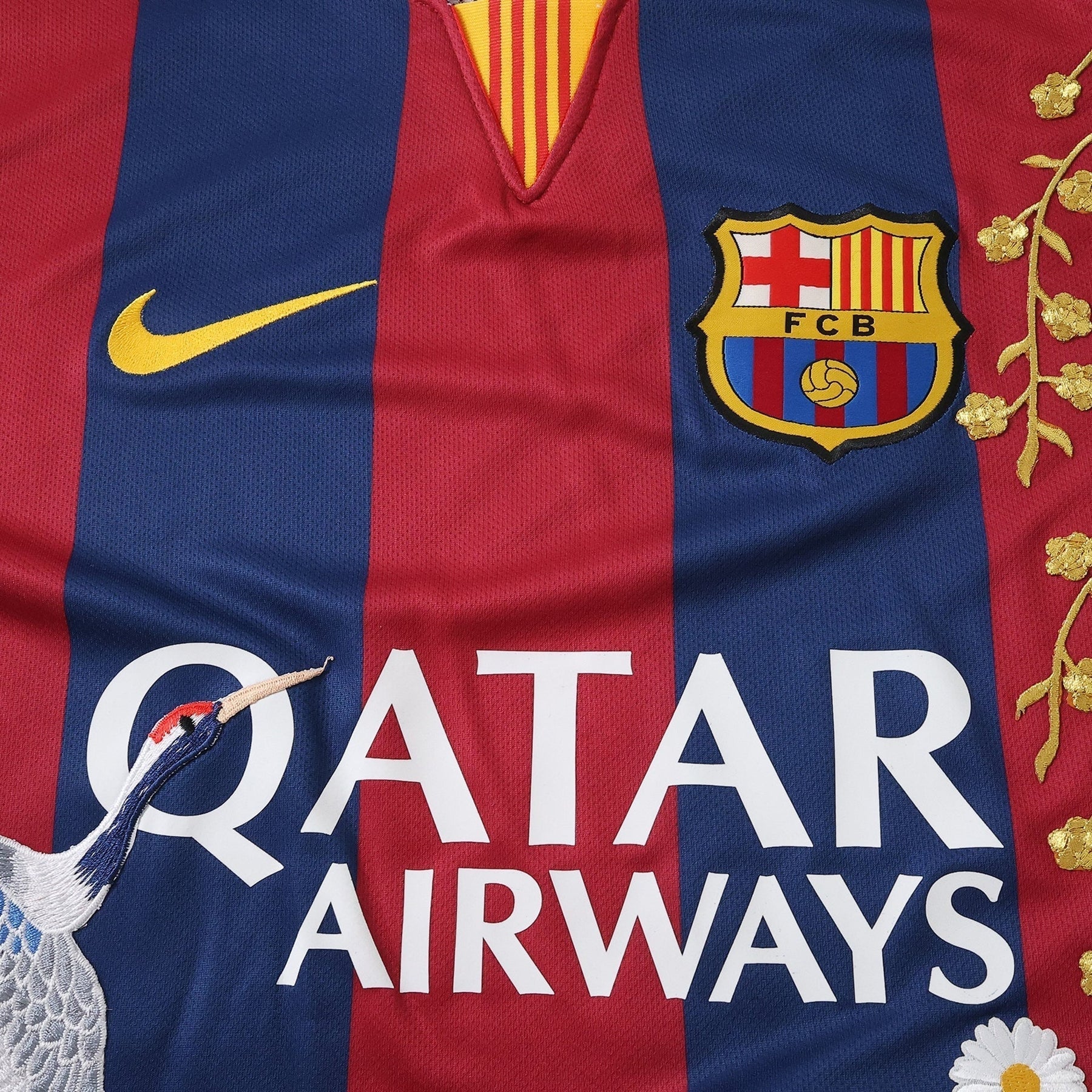 Barcelona - Retro Home 2014/15 Embroidered Jersey
