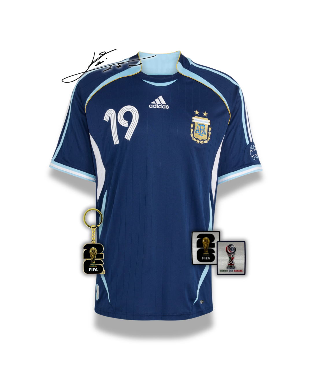 Argentina Camiseta Visitante 2006 - Retro - Messi #19