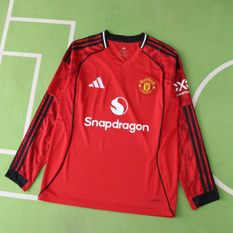 Manchester United Camiseta Local 2025/26 - Manga Larga