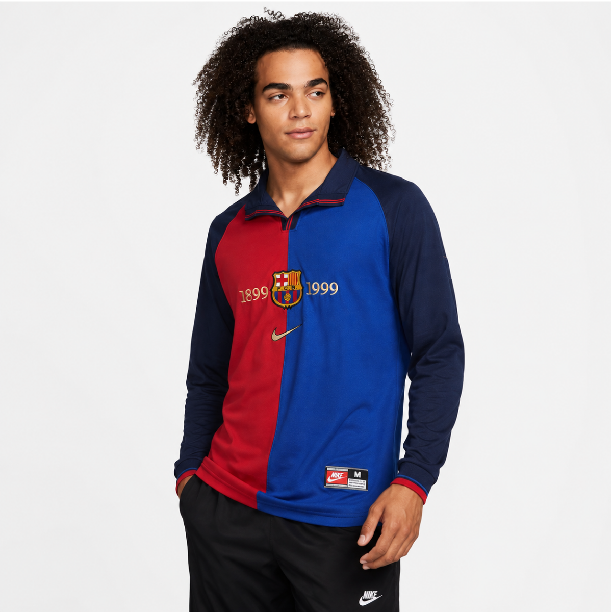Camiseta Barcelona Edición Conmemorativa Retro 99/00 Manga Larga