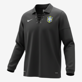 Camisa Brasil 2004/05 (Manga longa) Retrô- Preto