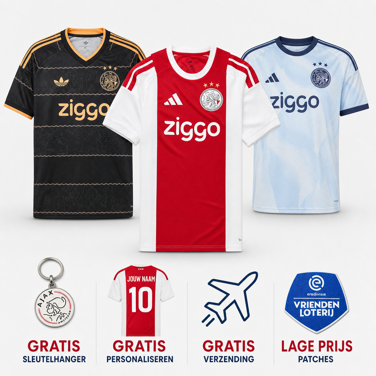 COMBO Ajax - Thuis, Uit & Derde Shirt 26/27