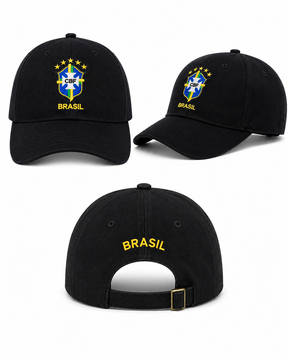 Boné Brasil Copa do Mundo Aba Curva Unissex Ajustável