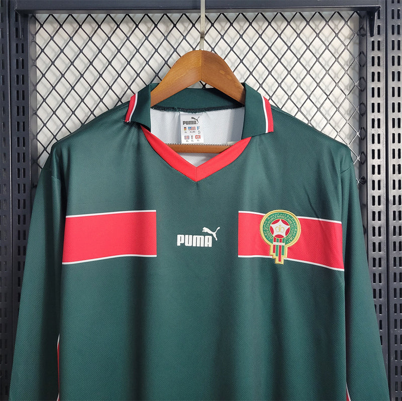 Marruecos Retro 1998 Green Camiseta Visitante - Manga Larga