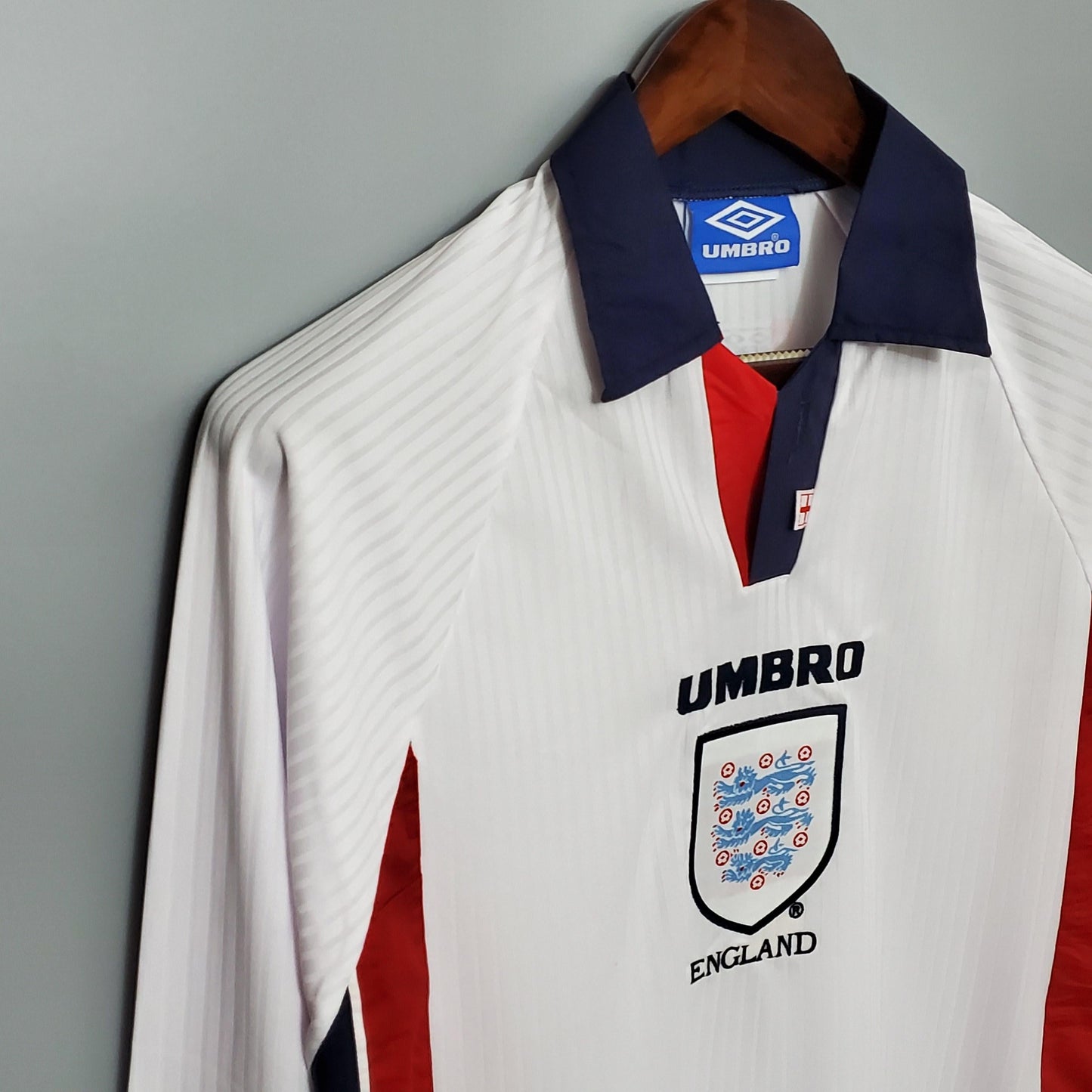 Inglaterra Retro 1998 Camiseta Local - Manga Larga