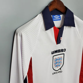 Inglaterra Retro 1998 Camiseta Local - Manga Larga