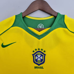 Camisa Retrô 2004 Seleção Brasileira I Masculina - Amarela