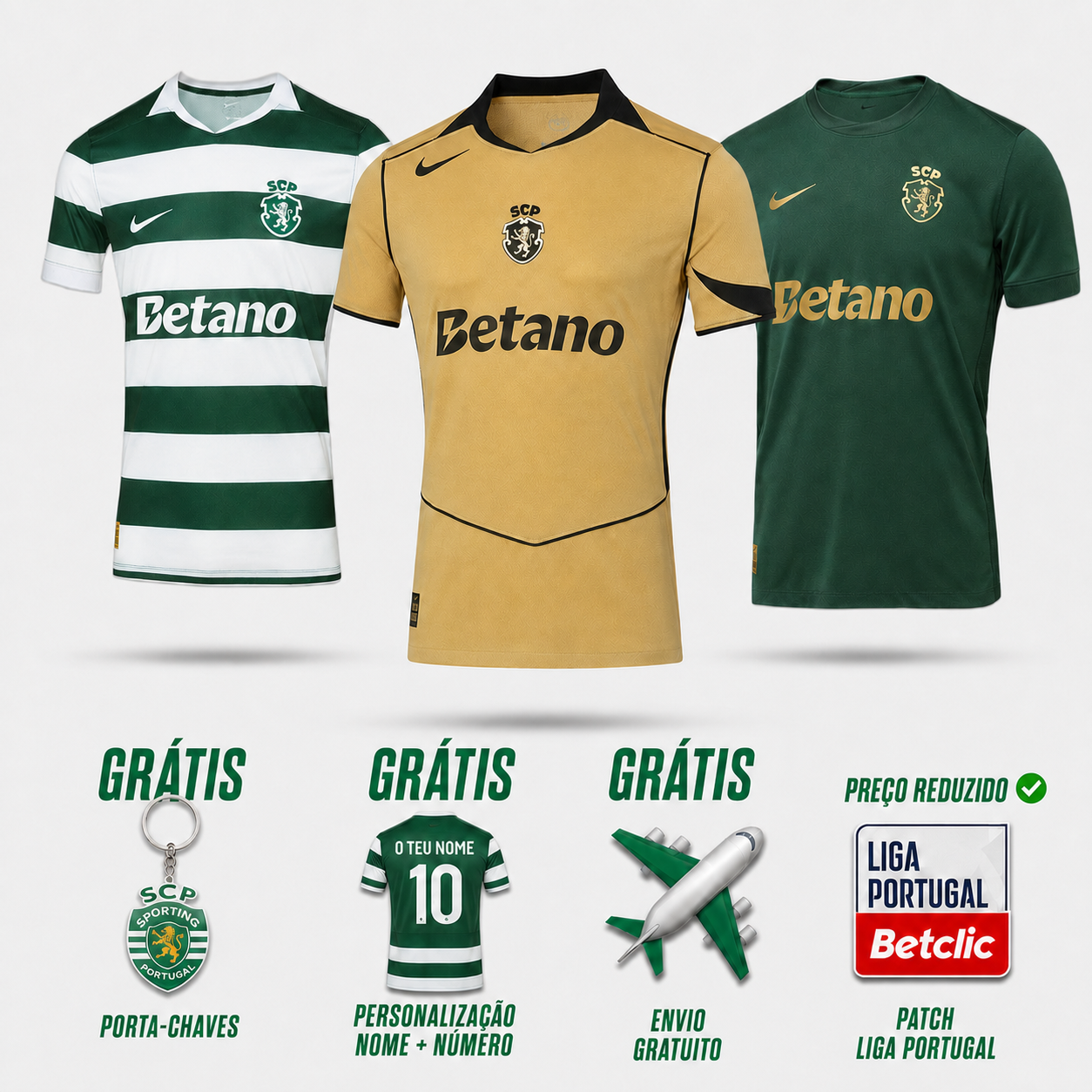 COMBO Sporting CP - Home, Away & Third 26/27