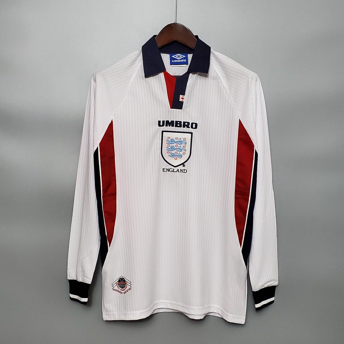 Inglaterra Retro 1998 Camiseta Local - Manga Larga