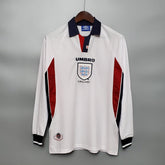 Inglaterra Retro 1998 Camiseta Local - Manga Larga