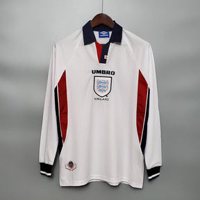 Inglaterra Retro 1998 Camiseta Local - Manga Larga