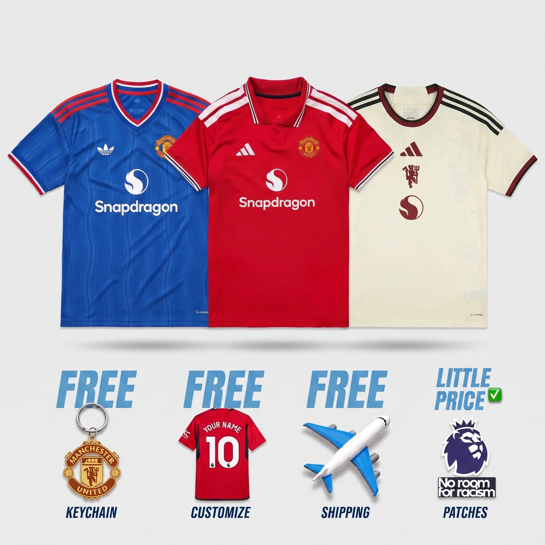 COMBO Manchester United Fan Home, Away and Third 2026/27
